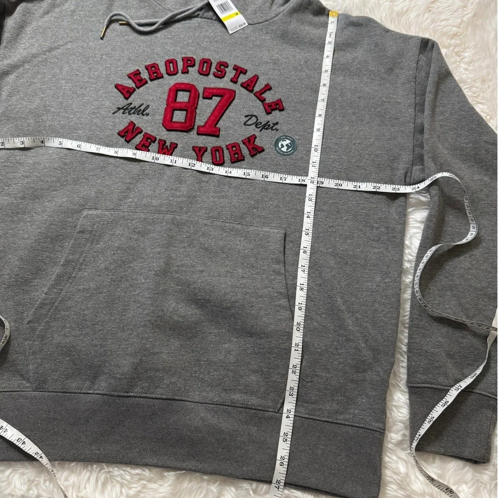 Aeropostale 87 Hoodie M NWT Gray Varsity Collegiate Y2K Back to School